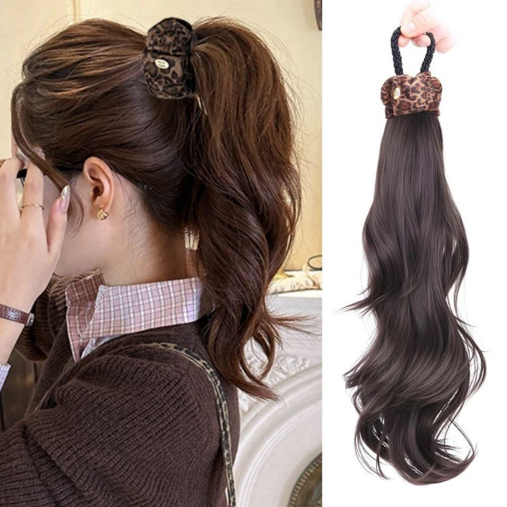 Ponytail Holder Long Wavy Ponytail Hair Fixed Elastic Hair Bands Ponytail  for Kids and Women
