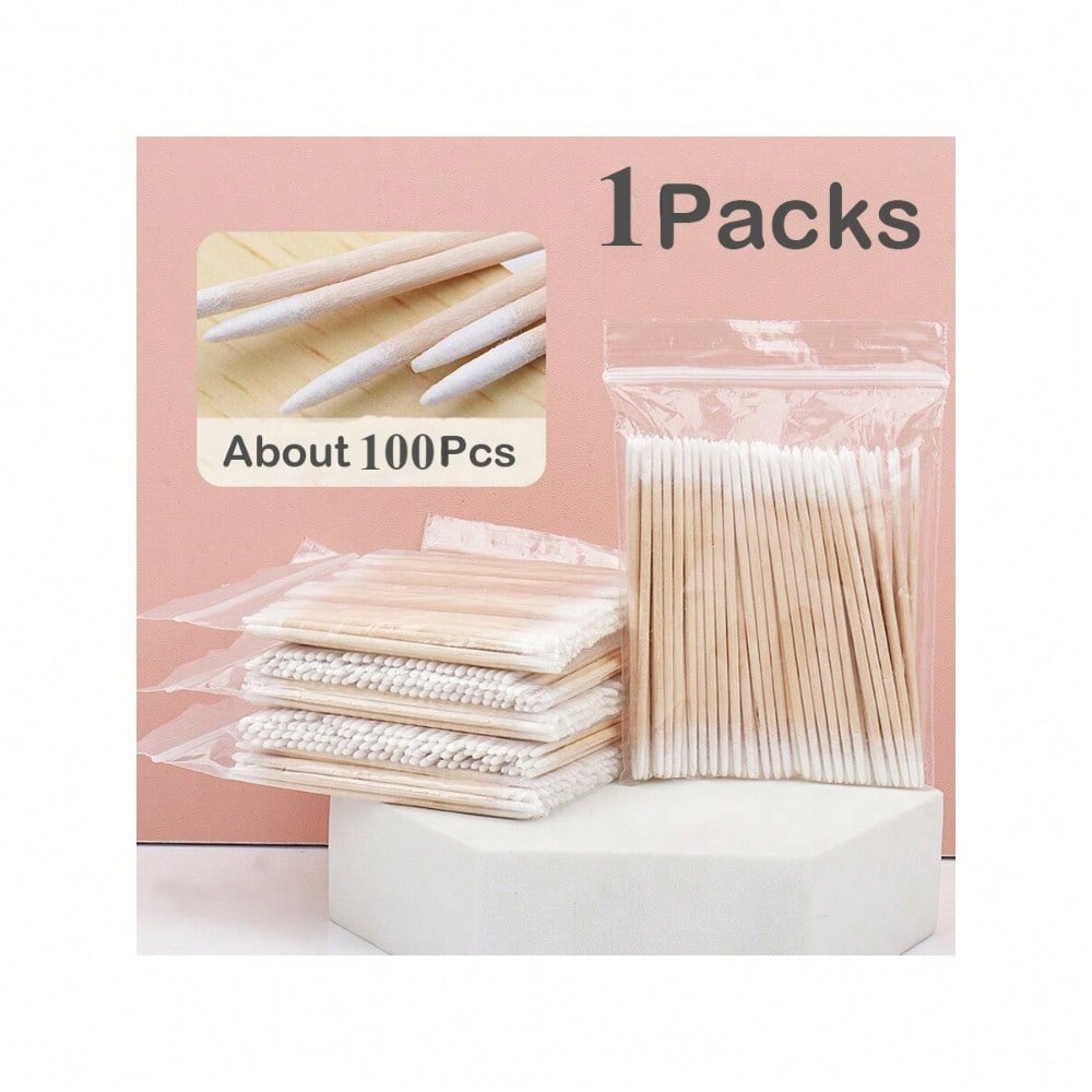 

Одноразовый двухсторонний тампон с микрощеточкой Капоковая палочка для чистки ногтей и ушей Инструмент для удаления клея для наращивания ресниц Оптовый инструмент для удаления клея для наращивания 1pack белый