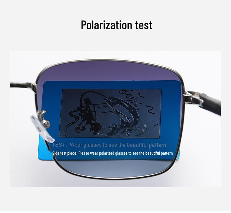 Men's Polarized Square Metal Frame Sunglasses UV Protection