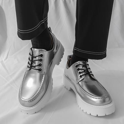 Modne męskie skórzane oksfordy w stylu brytyjskim Luksusowe formalne biznesowe buty ślubne Gruba podeszwa Antypoślizgowe Odporne na ścieranie Buty codzienne