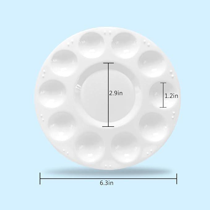 "Children's White Plastic Painting Palette: Plum-Shaped Acrylic & Watercolor Tray"