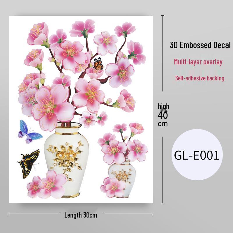 

3D Водонепроницаемая самоклеящаяся наклейка на стену в виде вазы для украшения шкафа и холодильника