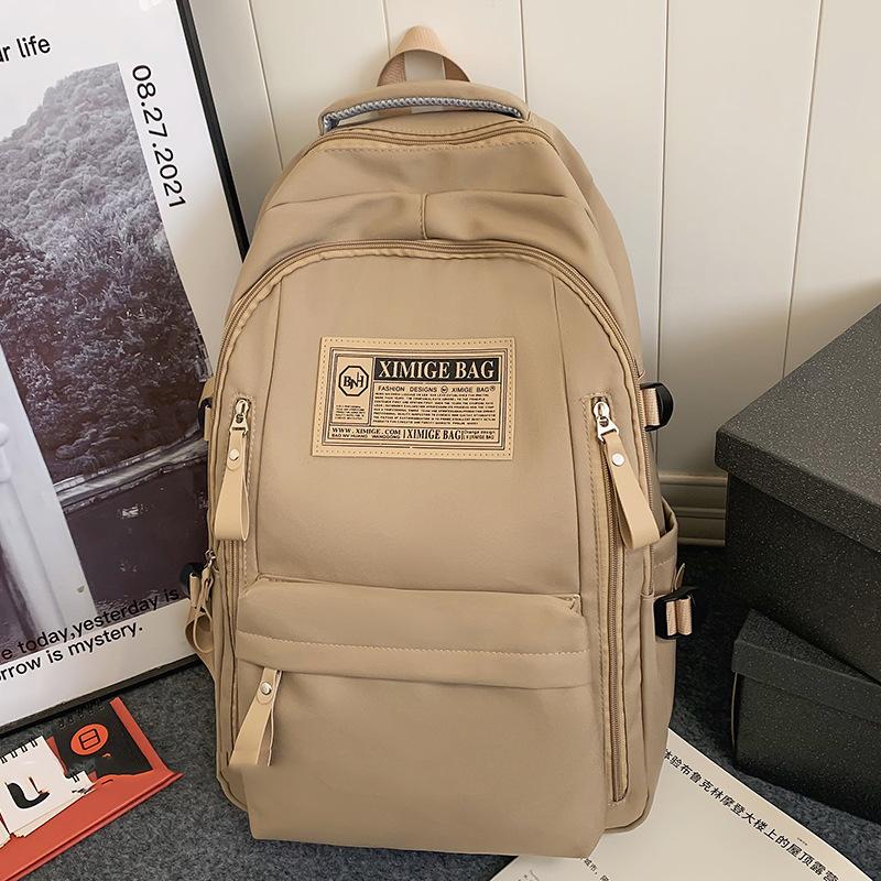 School Bag College Student Girl High School Student Burgundy Large Capacity Junior High School Student Backpack Backpack