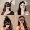 Feder Damen Maskerade Maske Spitze Blume Halbes Gesicht Sexy Cosplay Party Abschlussball Weibliche Maske Party Make-up