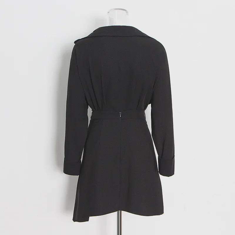 2025 Korean Women's Fashion: Irregular Solid Color Lapel Shirt + Short Skirt Suit