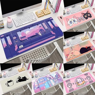 Cute Japan Cat Mouse Pad Large Area Gamer Mousepad DeskMat Laptop Computer Gaming Art Kawaii Carpet Play Anime Office Mice Mat