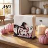 Functional Holiday Kitchen Gadget Halloween Wooden Napkin Holder, Ghost Pumpkin Tabletop Decor for Dining Room, Rustic Farmhouse Countertop Organizer