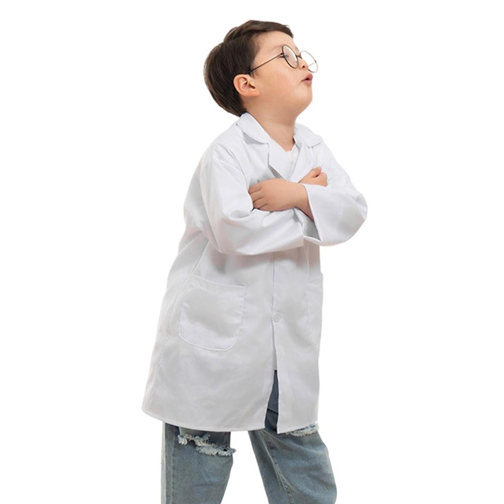 Cotton Childrens Lab Coat With Functional Pockets Science Role Play Costume Adjustable Design Multiple Color Option
