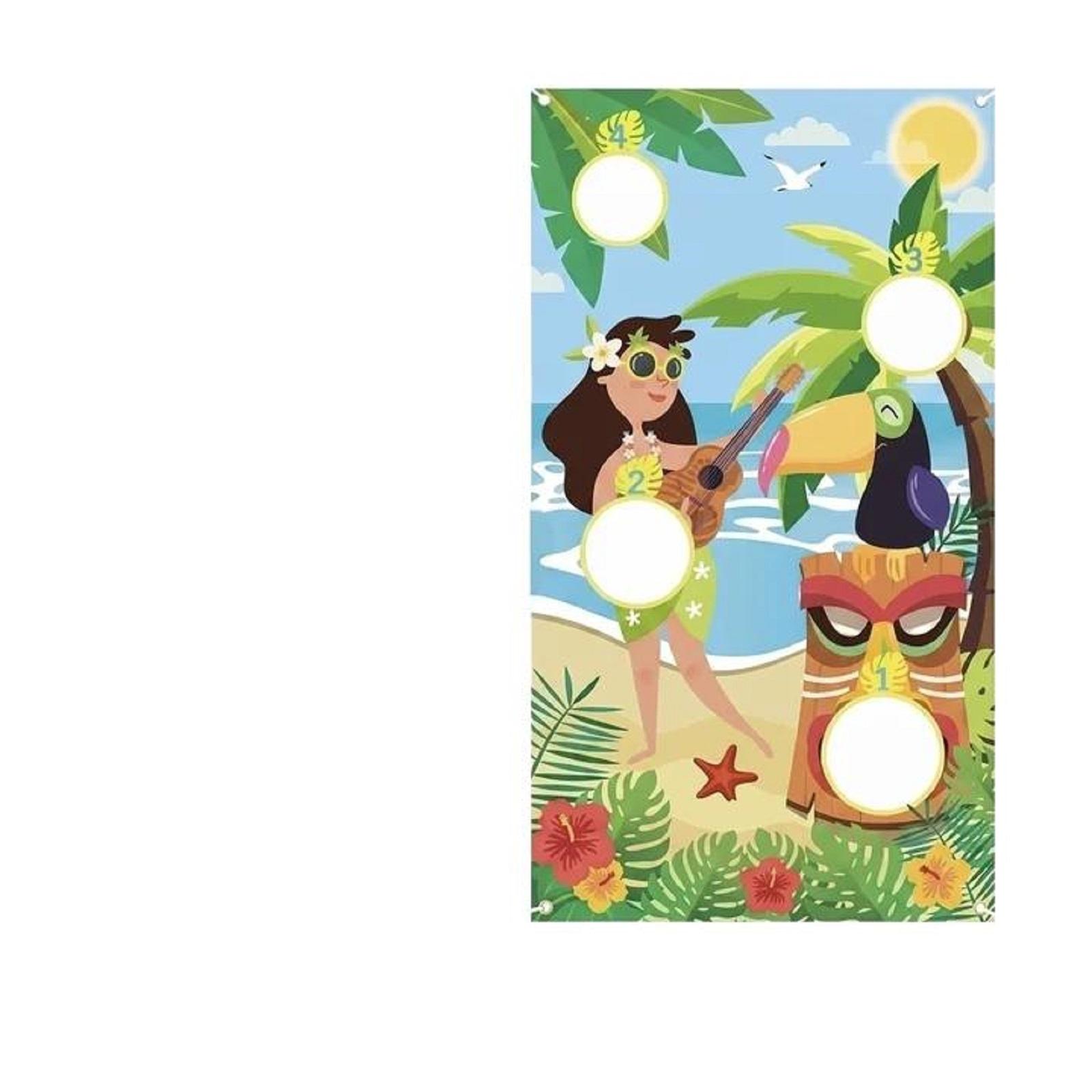 

Outdoor Toss Game Set with Hanging Target Flag and Bean Bags for Family Fun Backyard Activity Suitable for All Ages One Size