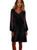 2026 Spring European & American Women's Solid Color V-Neck Mesh Puff Top