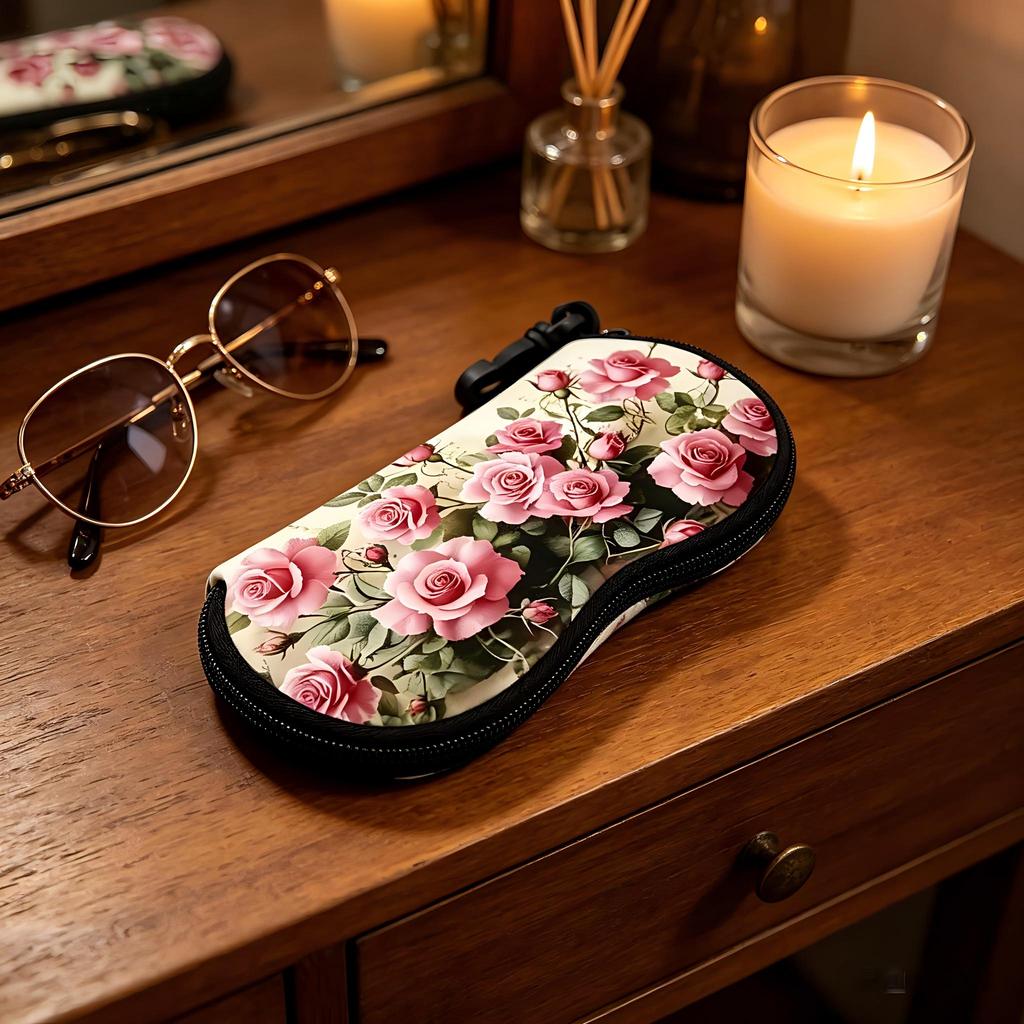 Rose Glasses Case Charming Glasses Pouch Eyewear Storage Box Lightweight Glasses Sleeve For Backpack Pocket Daily Use