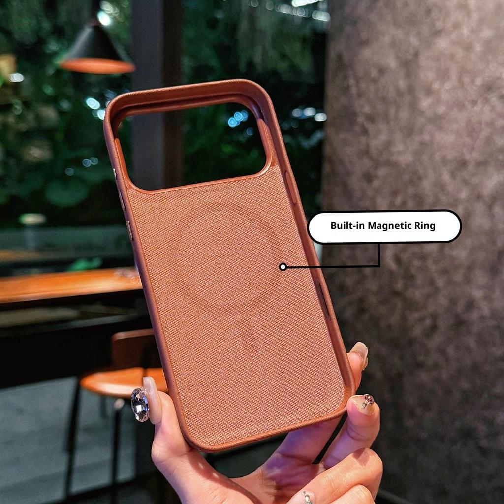 For iPhone 17 Pro Case Compatible with MagSafe Polyester + TPU Phone Cover with Metal Buttons