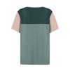 Camiseta feminina estampada botão manga curta diário fim de semana moda básica decote em v regular top verão