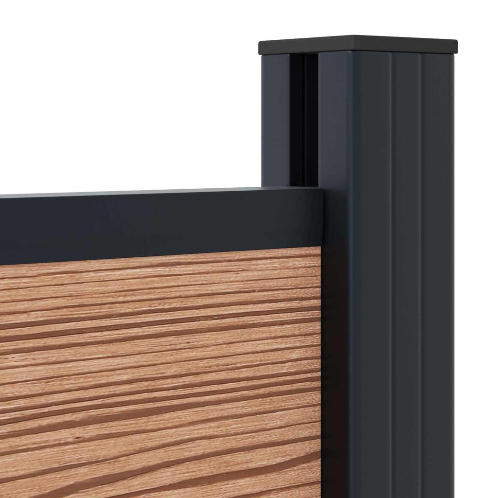 WPC and Aluminum Fence Panel Brown