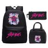 Demon Hunters Printed Children's Backpack Three-piece Campus Fashion Primary and Secondary School Students Large Capacity School Bag