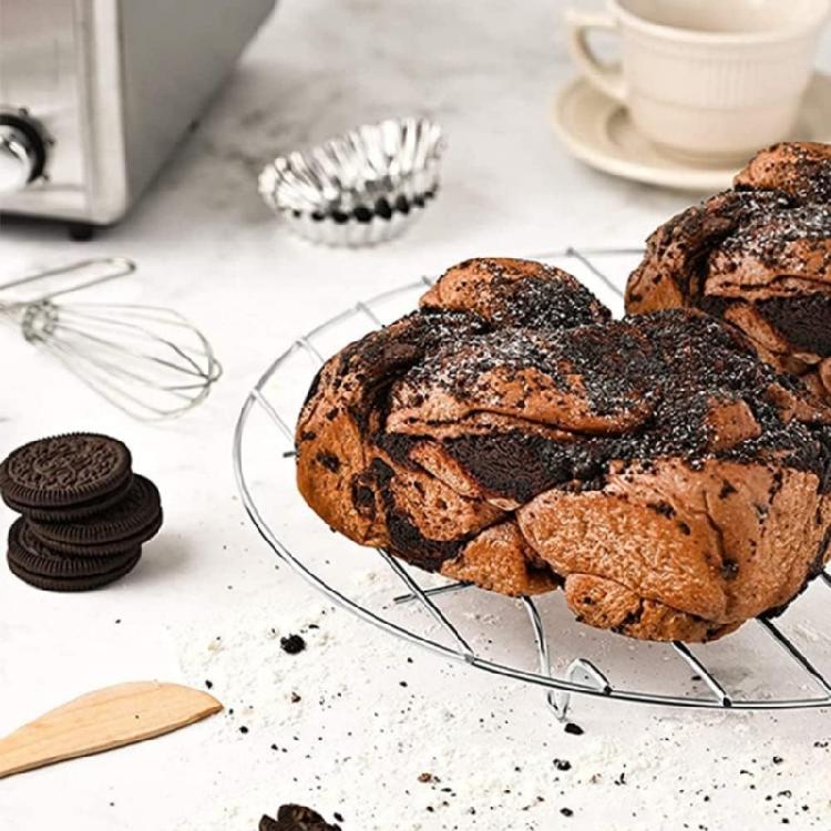 Pack of 2 Stainless Steel 7 Inch Air Fryers Rack for Cooking Round Steaming Basket Tray Nonstick Dehydrator Racks