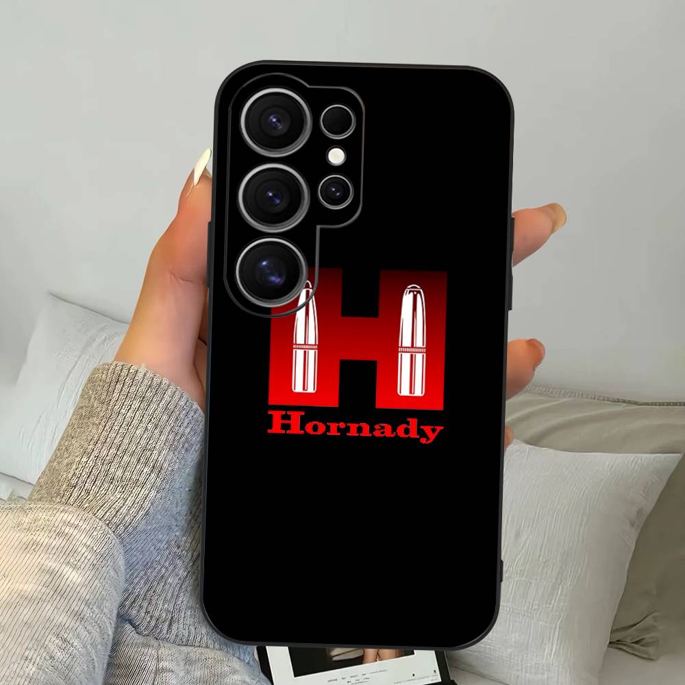 Coque de téléphone Logo Hornady Pour Samsung S 24 Fe 25 Ultra Plus 20 Lite 21 30 22 23 24 22 Ultra 5G Fundas