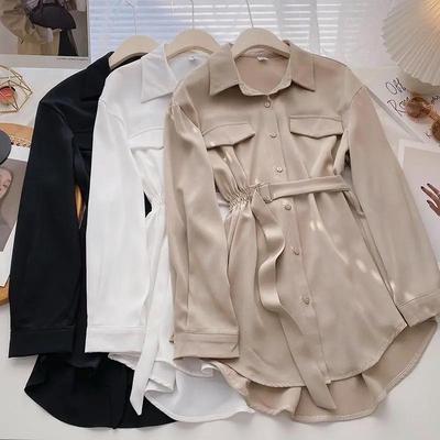 Chemise pour Femmes Été Oversize Coton Ample Blouse Décontractée Manches Longues Pull Doux Ample Haut