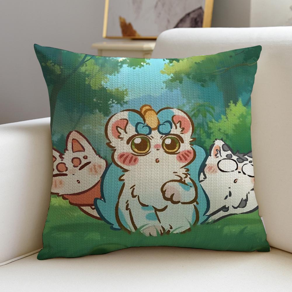 Magical Cute Fabulous BeastsS Cushion Cover Breathable and skinfriendly linen pillowcase square removable and washable cushion