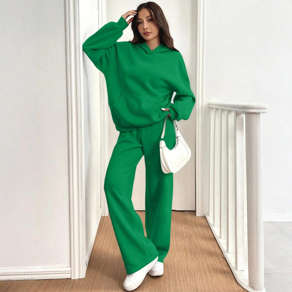 Women's Casual Warm Hooded Sweatshirt And Sweatpants /Winter Sports Set