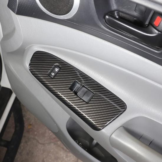 ABS Carbon Fiber Window Lift Switch Panel Cover Trim for For Toyota Tacoma11-15