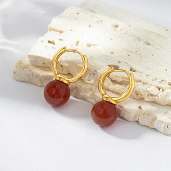 S925 Silver Needle Retro Red Enamel Drip Earrings - High-End, Niche, Versatile Autumn/Winter Studs