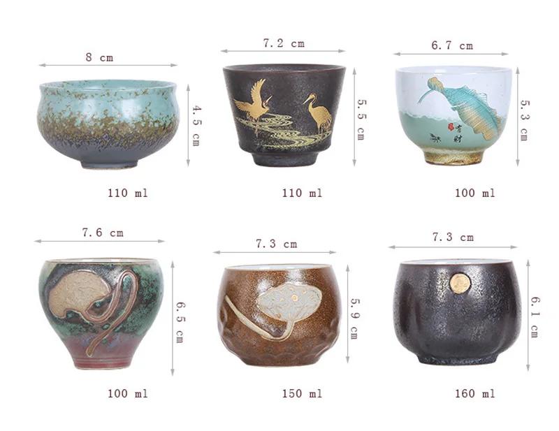 Chinese style kiln variable Tea cup set with gift box, ceramic Kung Fu tea set, single cup, master cup, personal cup teaware