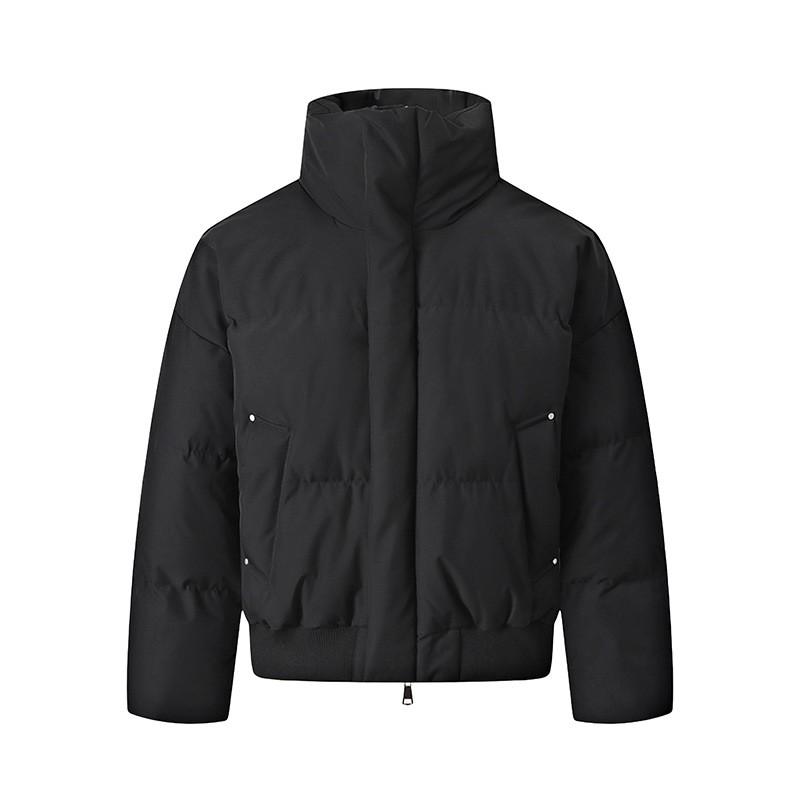 Unisex Stand Collar Thick Cotton Puffer Jacket Winter Warm Casual Outerwear Youth