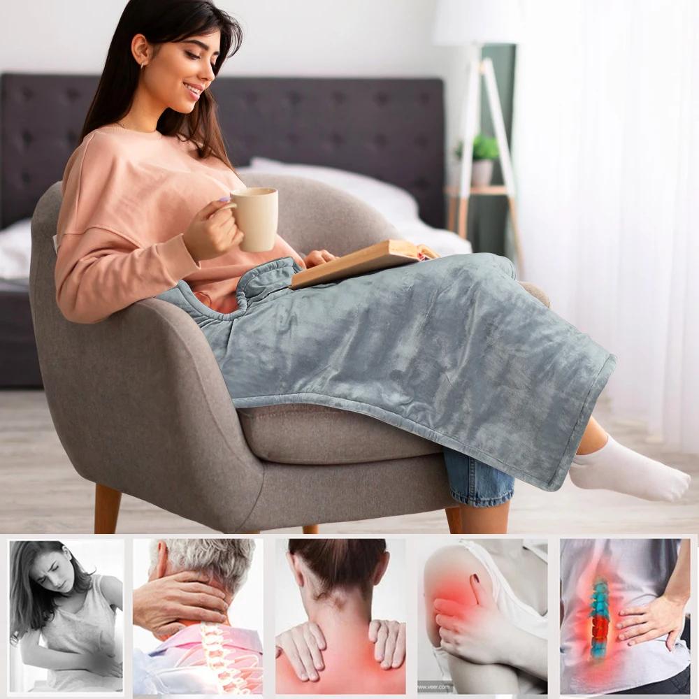 Electric Heated Shawl Hot Compress Constant Temperature Winter Neck Back Abdomen Leg Waist Keep Warm Blanket Home Office 60*90Cm