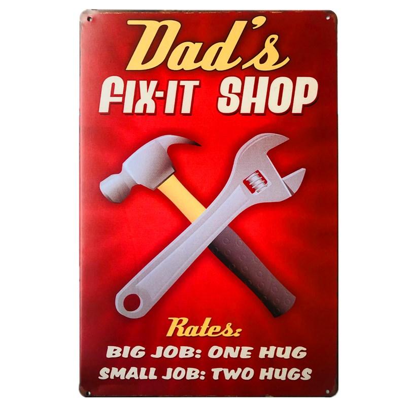 Vintage Dad Garage Tool Metal Tin Signs Oil Bar Rustic Plaque Wall Art Posters Man Cave Pub Retro Wall Decor Iron Plate Painting