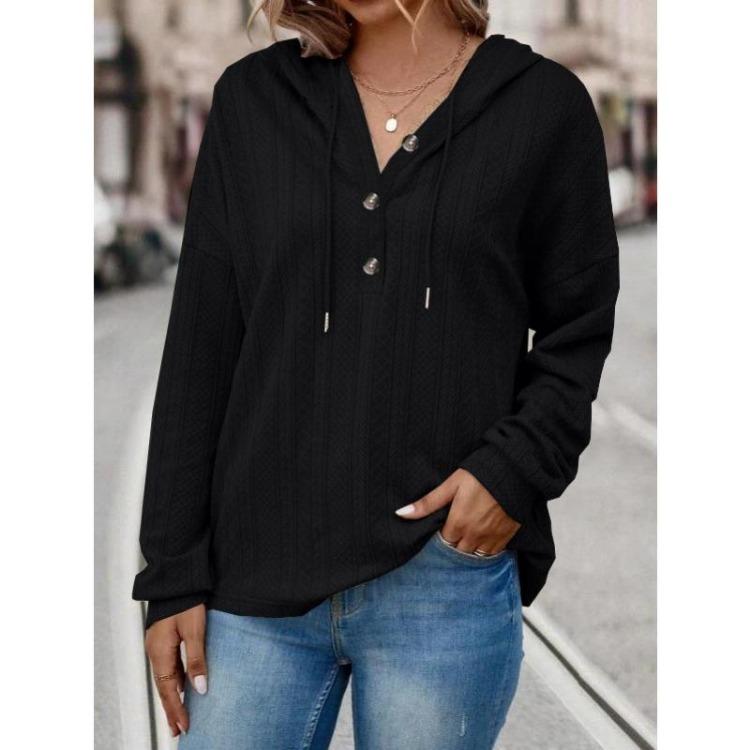 Casual Women Fashion Hooded Sweatshirts Hoodies Long Sleeve Pullovers Print Solid Color Winter Fall