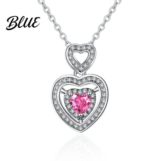 Celebrity Necklace Women Hollow Heart Pendant Shimmering Rhinestone Adjustable Length