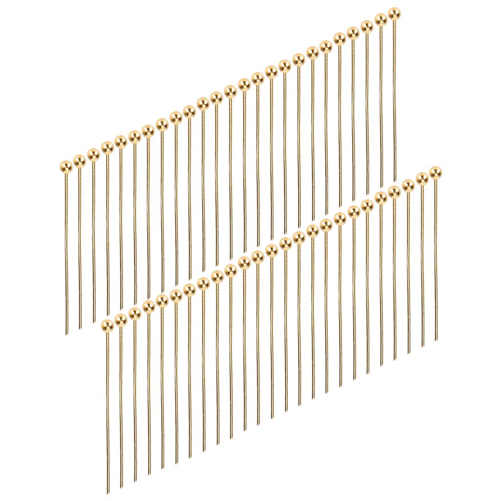50pcs Ball Head Pins Jewelry Pendant DIY Craft Bead Making Parts Accessory SuppliesGold 30mm   1.18in