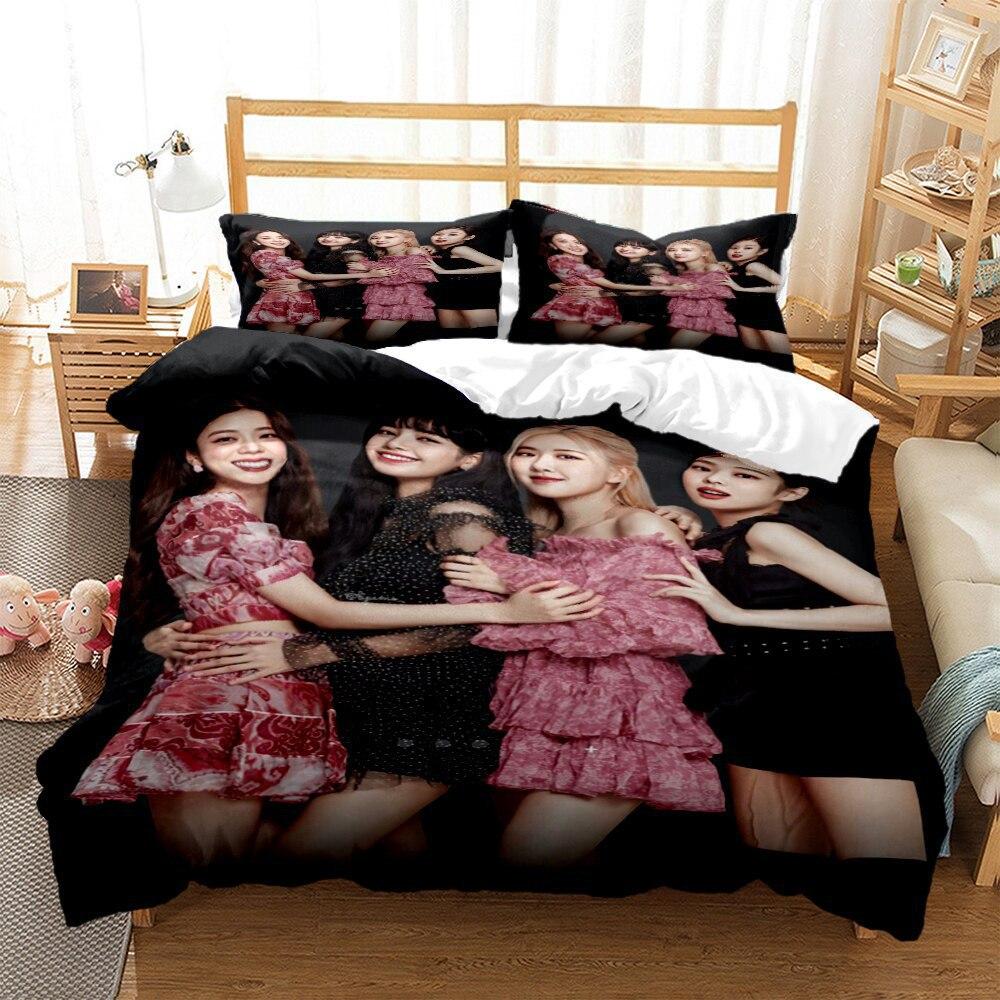 

Домашній Текстиль Цифровий Друк Постільна Білизна Kpop Комбінація Blackpink Набір з Трьох Предметів 90*190