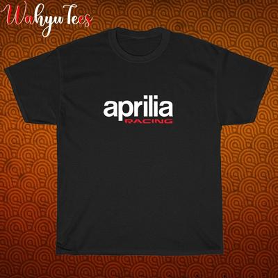 Nou! Tricou Unisex APRILIA RACING Logo Negru Gri Bleumarin Alb Mărime S-5XL