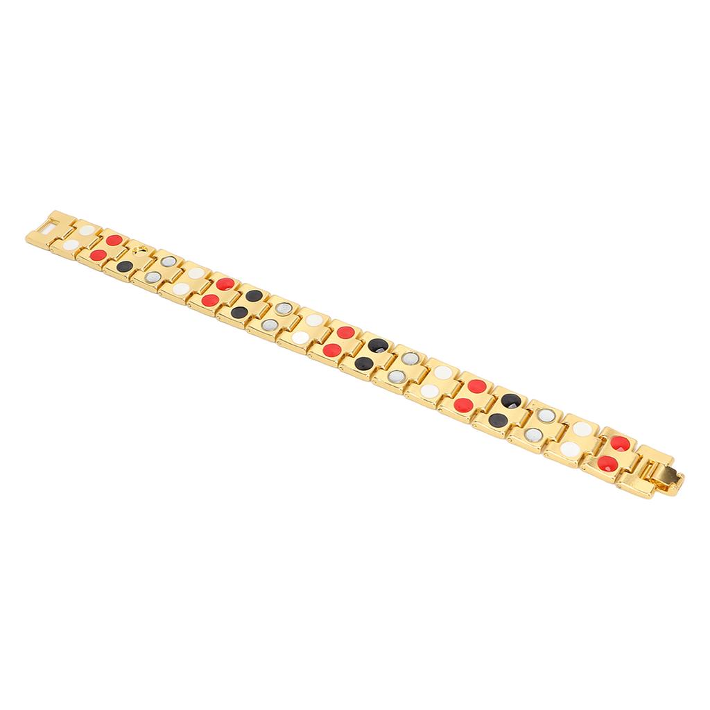 Modisches Magnetarmband Doppelreihe Magnet Verstellbares Titanstahl SchlankheitsarmbandGold
