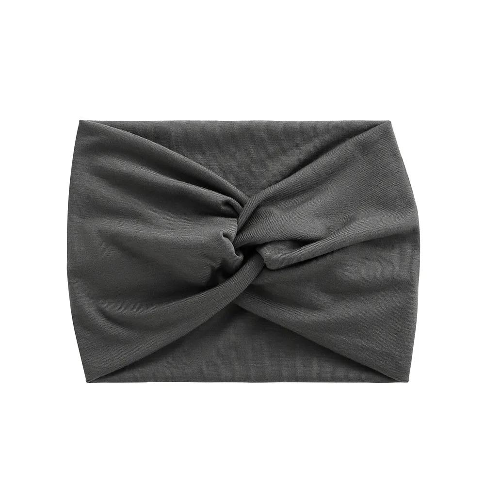 Simple Soild Color Twisted Extra Large Thick Wide Headbands Elastic Turban Workout Sports Hair Band Headwear