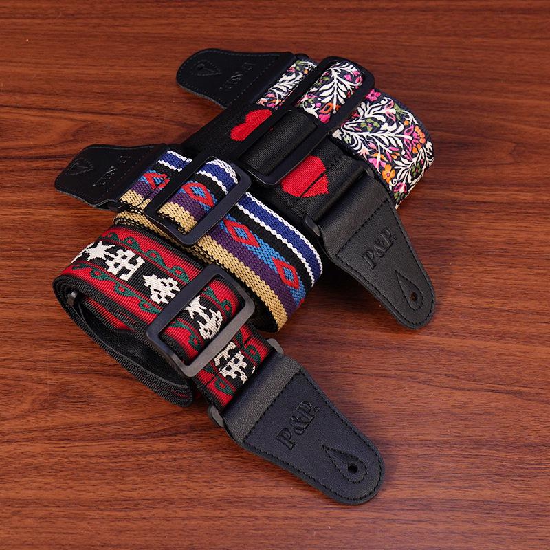 Bakelite PU Leather Guitar Strap for Classical & Folk - Wide, Thick, Personalized Style