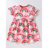 Rainbow Casual T-shirt Children's Summer Clothing Short Sleeve Dress