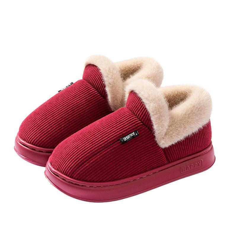 Cotton Slippers Autumn and Winter 2025 New Indoor Home Warmth Plush Elderly Bag and Thickened Cotton Slippers