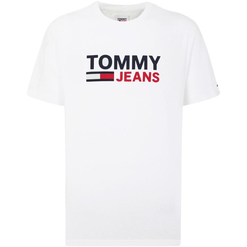 T-shirt Homme Tommy Hilfiger Coton Coupe Ajustée Style Américain Manches Courtes Imprimé Blanc DM0DM15379YBR L white