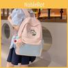 Squirrel Embroidery Cartoon Animal Small Fresh Kids Backpack With Geometric Pattern For Daily Use