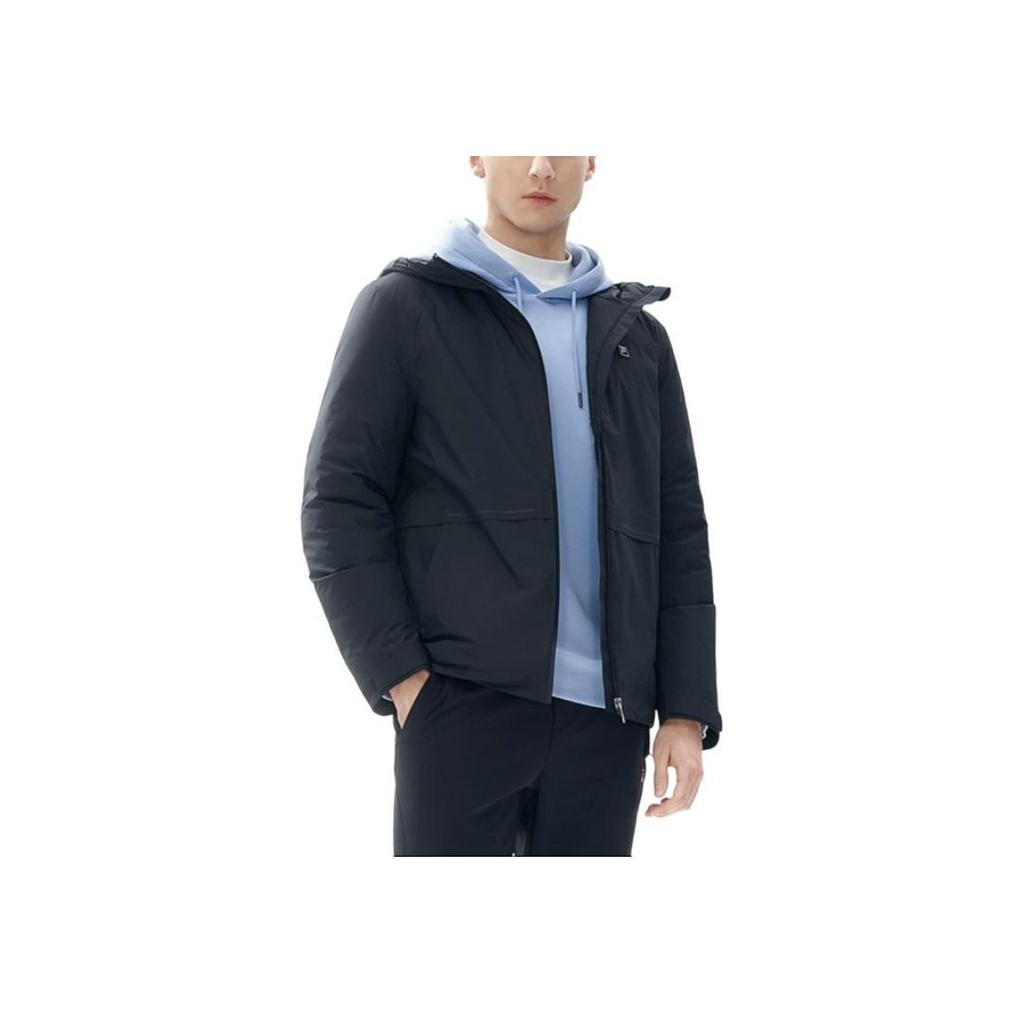 Fila Solid Color Logo Casual Hooded Down Jacket Winter Men Jackets Black F11M247911FBK