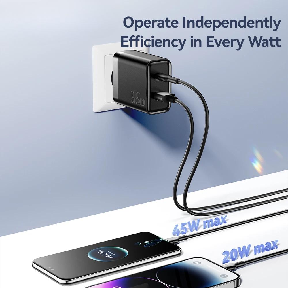 65W GaN Charger QC 4.0 PD 3.0 Type C USB Charger for iPhone 15 14 13 Pro Max Samsung Xiaomi MacBook Laptop Fast Chagers