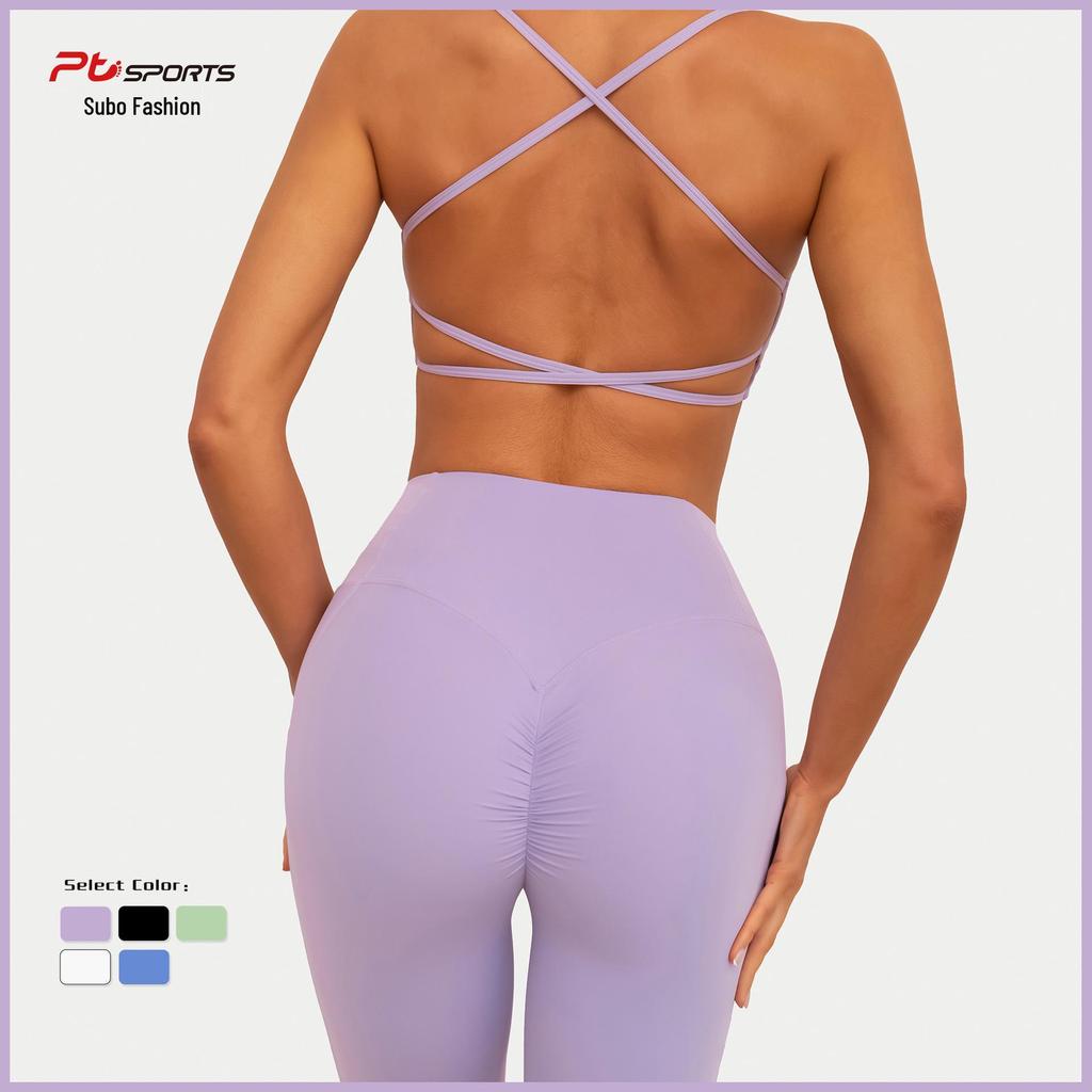 Women's Cross-Back Sports Bra & Hip-Lifting Yoga Pants Set