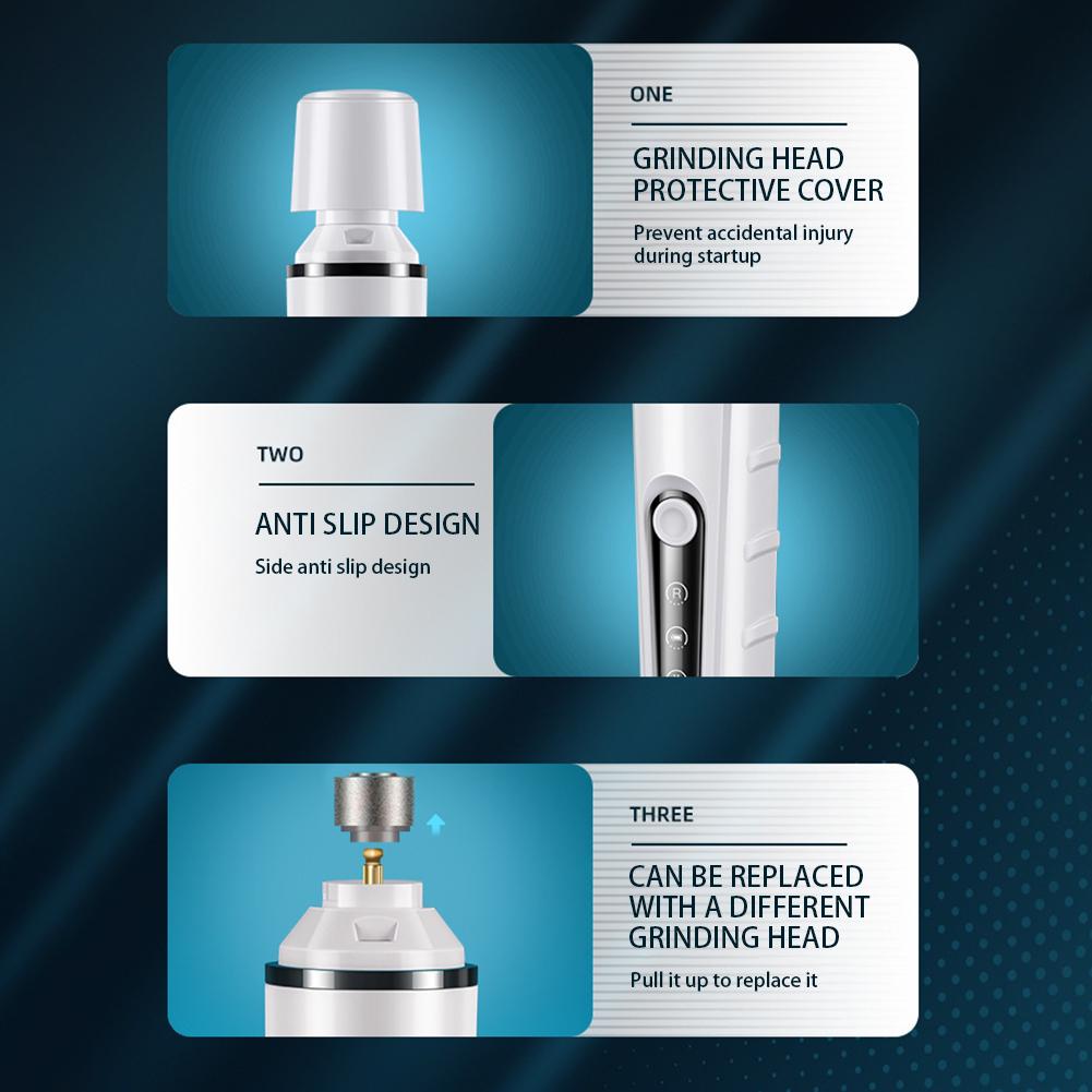 Electric Pet Nail Clippers Dog Nail Grinders With LED Light Rechargeable Dog Cat Paws Nail Grooming Smoothing Trimmer Tool