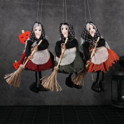 Halloween Witch Apron Pendant: Ghost Festival Decor & Cute Broom Toy