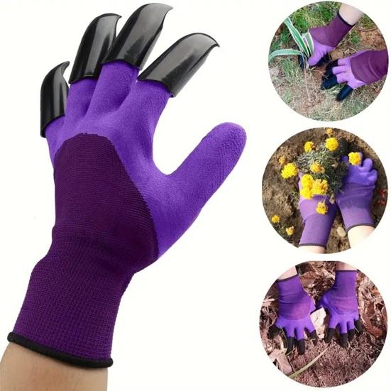 1 Paar Gartenhandschuhe mit Krallen 8 Krallen Grabhandschuhe zum Pflanzen Unkrautjäten Anti