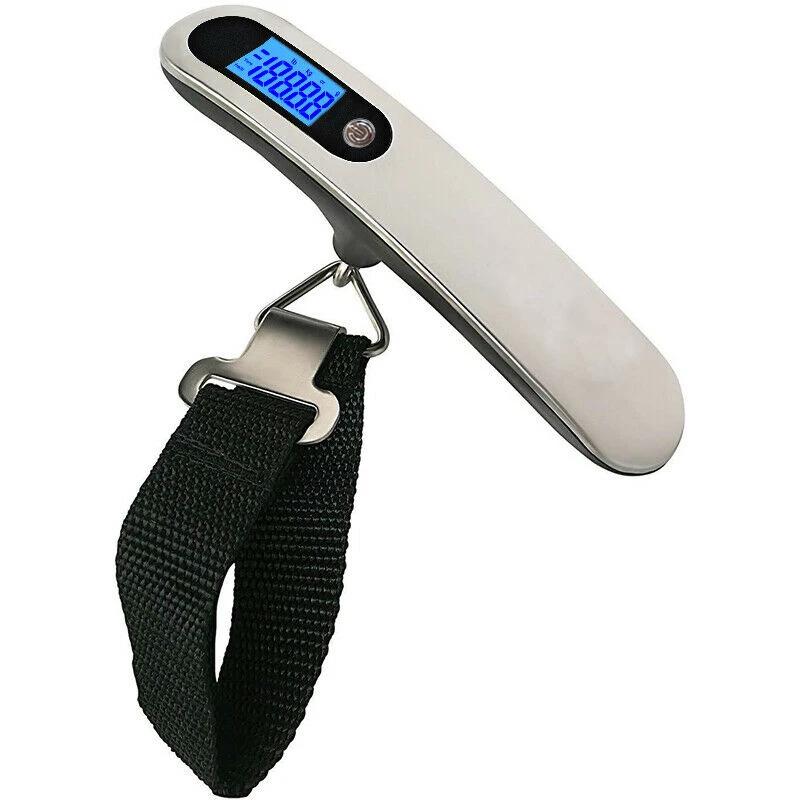 Stainless steel portable hand luggage electronic scale 50kg/10g digital lcd backlight luggage scale suitcase hanging scale