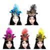 Indian Costume Hairband for Carnivals Party Festival Props Feathered Hairband Indian Hairhoop Cosplay Headwear